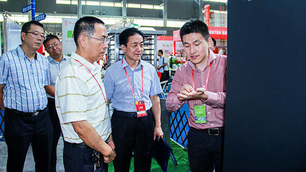 安徽省植?？傉靖闭鹃L曹明坤、副站長李鋼一行聽取病蟲害監測預警平臺詳細介紹